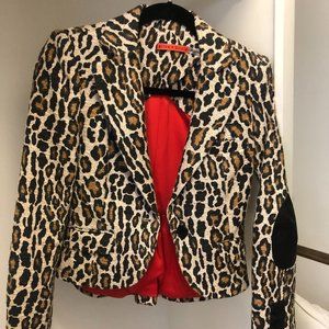 Alice + Olivia Leopard Cropped Jacket